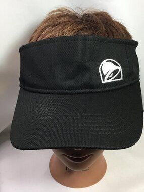 Taco Bell Crew Visor Hat Black Adjustable Fast Food Restaurant Uniform Cap
